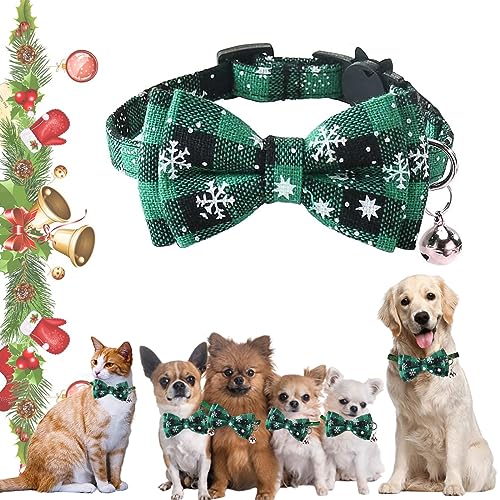 Weihnachten Halsband Hund Katze, Halsbänder mit Fliege Weihnachts, Kariertes Kostüm Hundehalsband mit Abnehmbar Schleife, Weihnachtshalsband, Hundehalsbänder Verstellbares für Kätzen und Hunde (Grün) Weihnachten Halsband Hund Katze, Halsbänder mit Fliege Weihnachts, Kariertes Kostüm Hundehalsband mit Abnehmbar Schleife, Weihnachtshalsband, Hundehalsbänder Verstellbares für Kätzen und Hunde (Grün) von Toulifly