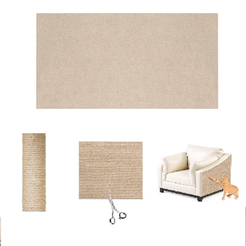 Kratzmatte für Katzen, zuschneidbar, selbstklebend, Kratzmatte, DIY-Kratzmatte, Anti-Kratz-Möbelschutz, klebrige Kratzmatte für Katzen, Klemmwand, Ecksofa, 200 x 40 cm, Beige von TourKing