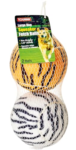 Unique Sports Hundespielzeug für große Hunde, Tierdruck, große Tennisbälle, Quietschball, Hundespielzeug, 2 Stück von Tourna