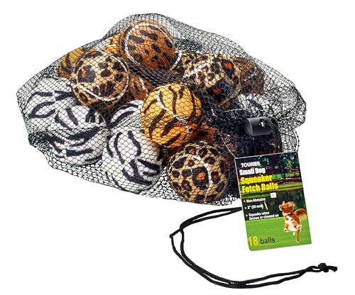 Unique Sports Mini-Tennis-Apportierbälle für kleine Hunde, Tierdruck, Quietschball, Hundespielzeug, 18 Stück Unique Sports Mini-Tennis-Apportierbälle für kleine Hunde, Tierdruck, Quietschball, Hundespielzeug, 18 Stück von Tourna
