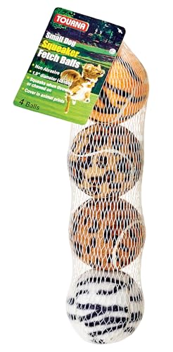 Tourna Mini-Tennisbälle mit Quietschelement, lustiges Tierdruck, Hundespielzeug für kleine Hunde, 4 Stück Tourna Mini-Tennisbälle mit Quietschelement, lustiges Tierdruck, Hundespielzeug für kleine Hunde, 4 Stück von Tourna