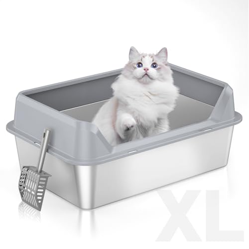 TownTime Katzenklo Edelstahl, Katzenklo XXL Offen, Geruchsfrei Katzenklo Groß, Katzentoilette Edelstahl, Katzenklo Mit Hohem Rand, Ohne Deckel(Grau) TownTime Katzenklo Edelstahl, Katzenklo XXL Offen, Geruchsfrei Katzenklo Groß, Katzentoilette Edelstahl, Katzenklo Mit Hohem Rand, Ohne Deckel(Grau) von TownTime