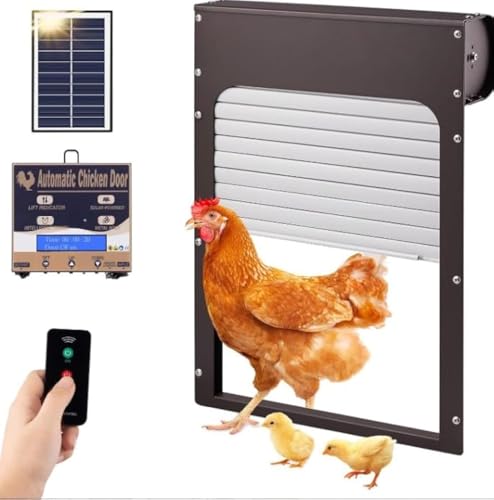 Automatische Hühnerklappe, Towwoo 2024 Neue Elektrische Hühnerklappe Solar aus Edelstahl mit Timer und Fernbedienung, Lichtsensor, LCD-Display, Hühnerstallluke für Geflügelzaun Automatische Hühnerklappe, Towwoo 2024 Neue Elektrische Hühnerklappe Solar aus Edelstahl mit Timer und Fernbedienung, Lichtsensor, LCD-Display, Hühnerstallluke für Geflügelzaun von Towwoo