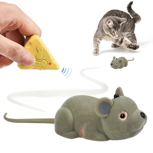 Towwoo Katzenspielzeug Elektrisch Spielmaus, Automatische Ferngesteuerte Maus mit Fernbedienung in Käseform und USB Kabel, Interaktives Katzen Spielzeug RC Ratte, Haustier Kinder Geschenk Towwoo Katzenspielzeug Elektrisch Spielmaus, Automatische Ferngesteuerte Maus mit Fernbedienung in Käseform und USB Kabel, Interaktives Katzen Spielzeug RC Ratte, Haustier Kinder Geschenk von Towwoo