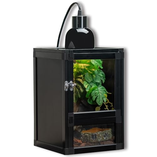 Toxirium Hybrid-Reptilienkäfig mit Aluminiumrahmen, PVC-Seiten- und Rückwänden, Zwei austauschbaren Bildschirmen und Acryl-Vordertüren, belüfteter oberer Bildschirm, ideal für Chamäleon, Eidechsen Toxirium Hybrid-Reptilienkäfig mit Aluminiumrahmen, PVC-Seiten- und Rückwänden, Zwei austauschbaren Bildschirmen und Acryl-Vordertüren, belüfteter oberer Bildschirm, ideal für Chamäleon, Eidechsen von ToxiRium