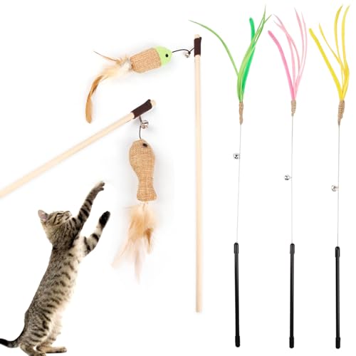 Toyhood 5 Stück Katzenspielzeug, interaktives Katzenspielzeug Katzen Federspielzeugs Katzenspielzeugs mit Fisch Plüschtier Intelligenz Spielzeug für Kitten Katzenbeschäftigung Toyhood 5 Stück Katzenspielzeug, interaktives Katzenspielzeug Katzen Federspielzeugs Katzenspielzeugs mit Fisch Plüschtier Intelligenz Spielzeug für Kitten Katzenbeschäftigung von Toyhood