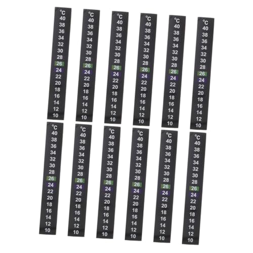 12 Stück Aquarium Thermometer Sticker Temperaturanzeige Selbstklebende Thermometern für Fischbehälter Praktische Farbwechsel Funktion zu Verwenden von Toyvian