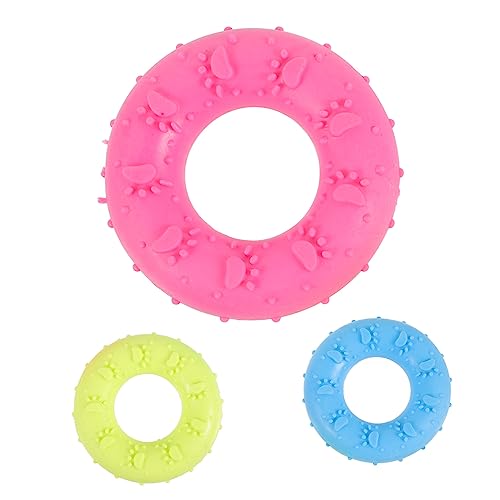 3 Stück Teiliges Donut für Aggressive Langlebiges Kauspielzeug für Mittelgroße Interaktives Trainingsspielzeug und Fördert Bewegung von Toyvian