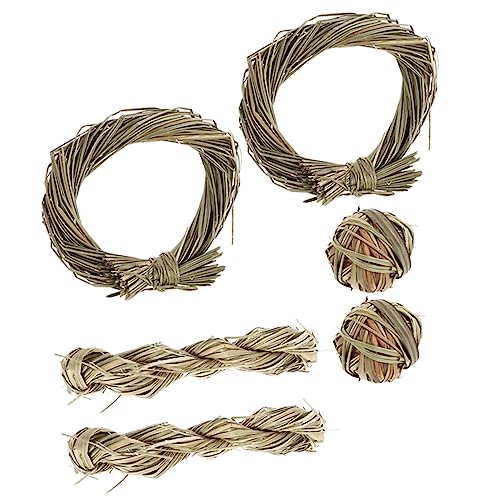 Toyvian Kaninchen Spielzeug 6 Stück Kauspielzeug Für Hamster Und Meerschweinchen Aus Natürlichem Heu Für Zahnpflege Handgefertigt Mit Kau Bällen Und Ringen Für Kleine Tiere Toyvian Kaninchen Spielzeug 6 Stück Kauspielzeug Für Hamster Und Meerschweinchen Aus Natürlichem Heu Für Zahnpflege Handgefertigt Mit Kau Bällen Und Ringen Für Kleine Tiere von Toyvian