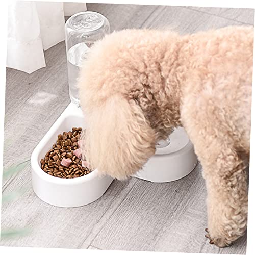 Automatischer Wasserspender und Futterautomat für Haustiere Weiß für Katzen mit Glatter Oberfläche und Sicherem Design von Toyvian