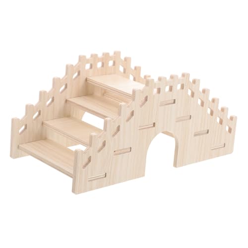 Holzleiter für Kleintiere Natürliche Hamsterleiter aus Massivem Holz Vielseitiges Kletterspielzeug für Hamster und Chinchillas zu Installieren für Käfige von Toyvian