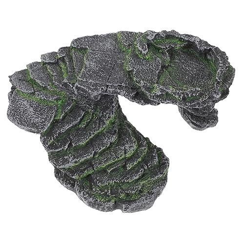 Schildkrötenbecken Dekoration Multifunktionale Sonnenplattform und Kletterrampe aus Langlebigem Harz Lebensraum für Reptilien im Aquarium Realistisch und Pflegeleicht von Toyvian