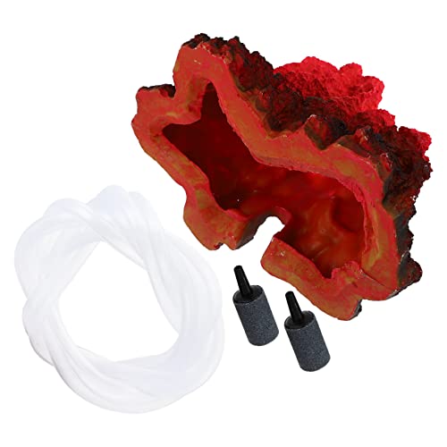 Toyvian 1 Satz Dekorative Aquarium Rockery Deko Künstliches Ornament für Fischbecken Design Teiliges mit Luftsteinen und Schlauch für Unterwasserlandschaften von Toyvian