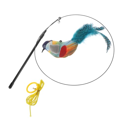 Toyvian 1 Satz Einstellbarer Katzenspielzeug Teaser mit Lebensechtem Vogelgeräusch Interaktives für Katzen mit Katzenminze für Spielstunden und Bindung zwischen Katzen und Besitzern von Toyvian