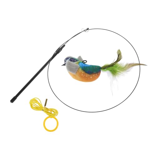Toyvian 1 Satz Elektrisches Vogelspielzeug Kätzchenspielzeug für Hauskätzchen Katzenspielzeug in Vogelform Katzen-Teaser-Stick interaktives Vogelkatzenspielzeug Kätzchen Plüsch von Toyvian