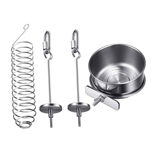 Toyvian Edelstahl Vogel-futtersystem Für Papageien Mit Hänge-futterstation Futterbehälter Und Praktischem Futterwerkzeug Für Haustiere Für Wellensittiche Und Andere Vögel von Toyvian