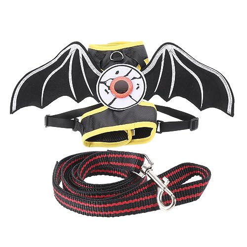 Toyvian 1 Satz Halloween Katzen Geschirr mit Leine Verstellbare Katzenweste mit Bat Augen Design für Stilvolle und Outdoor Aktivitäten S von Toyvian