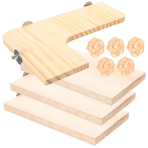 Toyvian 1 Satz Hamster Holzplattform Set Teiliges Kletterspielzeug für Nager und Papageien und Langlebig Fördert Bewegung und Koordination im Käfig von Toyvian