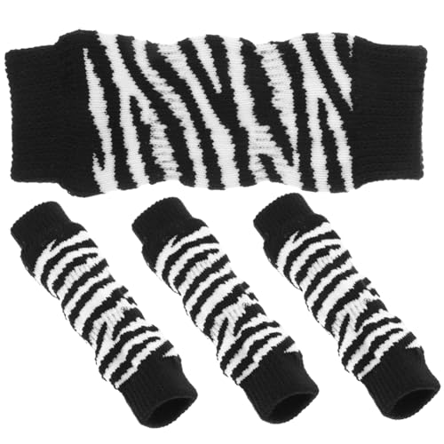 Toyvian 1 Satz Hundesocken für Winter rutschfeste Verschleißfeste Beinwärmer für Hunde Zebra Wiederverwendbare Pfotenschützer für Welpen und Kleine bis Mittelgroße Hunde von Toyvian