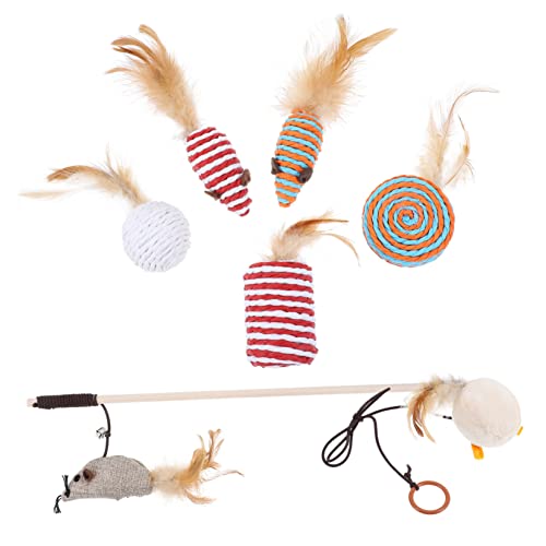 Toyvian 1 Satz Katzenangel Spielzeugset Teiliges Interaktives Katzenzubehör Bunten Schwänzen für Geistige und Körperliche Stimulation Ihrer für Training Toyvian 1 Satz Katzenangel Spielzeugset Teiliges Interaktives Katzenzubehör Bunten Schwänzen für Geistige und Körperliche Stimulation Ihrer für Training von Toyvian