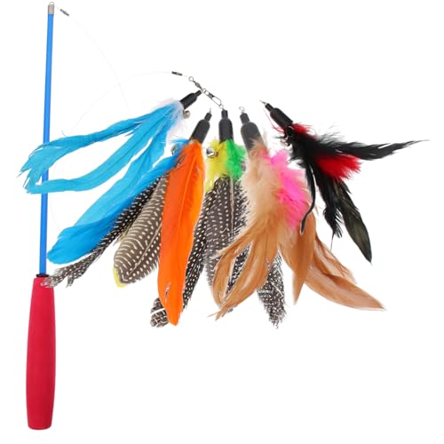 Toyvian 1 Satz Katzenspielzeug Set Interaktive Katzenteaser mit Teleskopstange und Buntem Griff für Drinnen für Kätzchen und Katzen Fördert Bewegung und Spielspaß Toyvian 1 Satz Katzenspielzeug Set Interaktive Katzenteaser mit Teleskopstange und Buntem Griff für Drinnen für Kätzchen und Katzen Fördert Bewegung und Spielspaß von Toyvian
