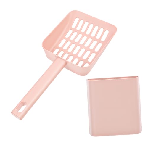 Toyvian Katzenstreuschaufel Mit Aufbewahrungsbehälter Praktische Reinigungslösung Für Katzenbesitzer Extra Schaufel Mit Langlebigem Holzgriff Für Klumpende Katzenstreu von Toyvian