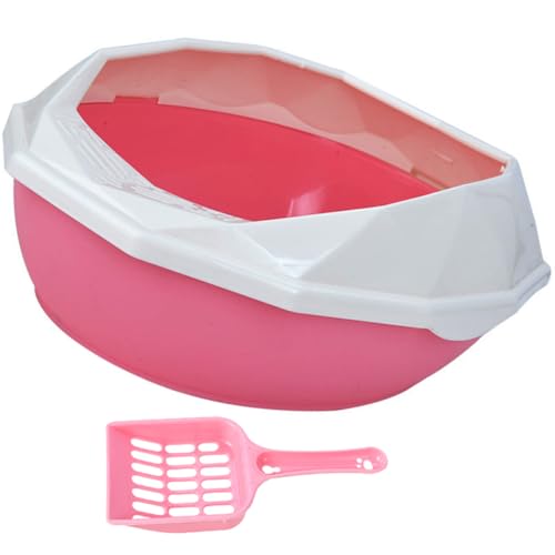 Toyvian 1 Satz Katzentoilette Verklumpung Wurf Katzenstreu Tablett Klein Katzenklo Pet Supply Cat Müll Katzenboxen Katzenstreuboxen Katzenversorgung Rosa Plastik von Toyvian