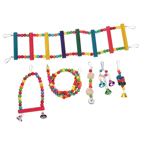 Toyvian Vogel Leiter Papagei Spielzeug Vogelkäfig Zubehör Haustier Spielzeug Brücke Schaukel Für Sittiche Nymphensittiche von Toyvian