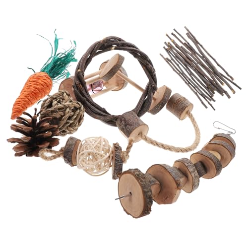 Toyvian 1satz Kleintier Kauspielzeug Set Natürlichem Teiliges Teething Spielzeug Für Hamster Meerschweinchen Und Andere Kleine Haustiere Fördert Nagen Und Spielverhalten Und Langlebig von Toyvian
