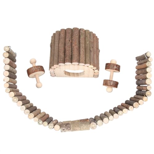 Toyvian 1 Satz Teiliges Set Holzspielzeug für Kleintiere Kauspielzeug für Hamster Chinchillas und Meerschweinchen für Spiel und Zahnpflege im Freigehege von Toyvian