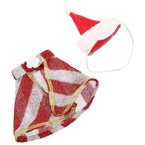 Toyvian 1 Set Katzen Und Hundekleidung Weihnachtsmütze Umhang Anzug Feiertagshaustier Großes Hunde Outfit Bezüge Weihnachtsmützen Set Weihnachtskostüm Für Hunde Hundeumhang von Toyvian