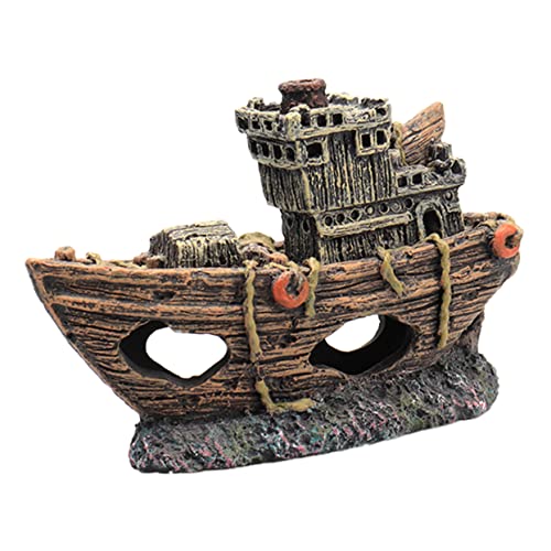 Toyvian Aquarium Dekoration Piratenschiff Ornament Hohlboot Versteck Für Fische Langlebige Harz Dekorative Landschaft Geeignet Für Süßwasser Stabiler Unterwasser Zierteil von Toyvian