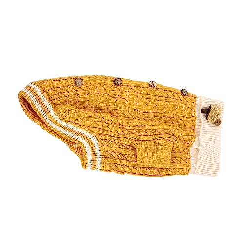 Toyvian 1 Stück Hunde Winterkostüm Haustiere Winter für Hunde Hund wintermantel Vlies UPS Dog Clothes for small Dogs hundewintermantel hundekleidung Winter Winterhundkostüm Gestrick Yellow von Toyvian