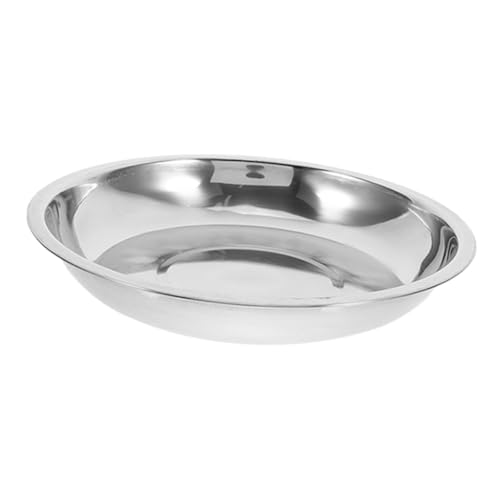 Toyvian 1 Stück Katzennapf Aus Edelstahl Wasserschale Aus Edelstahl Futternapf Für Katzen Mehrzwecknapf Für Haustiere Flache Metallschüssel Haustiergericht Rostfreier Stahl Silver von Toyvian