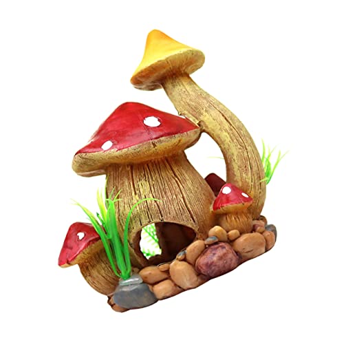Toyvian 1 Stück Pilzhaus Aquariumdekoration ästhetisch Aquarienpilz Fisch-Pilz-Versteck Aquarium Bruthöhle Pilze Häuser verstecktes Höhlendekor Aquariendekoration Landschaft Schmuck Harz von Toyvian