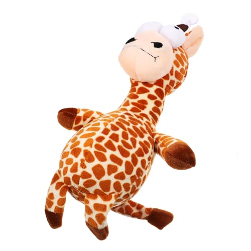 Toyvian 1 Stück Plüschspielzeug für Leopard Giraffe Quietschendes Beißspielzeug Haustierspielzeug für Kleine Waschbar und Langlebig Fördert Zahngesundheit und Spielverhalten von Toyvian
