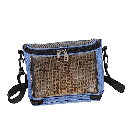 Toyvian 1 Stück Transparente Handheld -Vogelkäfig -Tasche Vogeltransporter, tragbar, faltbar, Oxford Atmungsaktiv Beutel Haustiertasche Vogel Tragetasche für Papageien Oxford-Stoff Blau von Toyvian