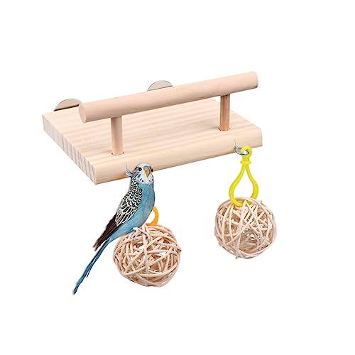 Toyvian 1 Stück Vogelspielzeug Stand-up Swing-Kombination Vogel Papagei Schaukel Papageienspielzeug Haustier Vogel, Der Spielt Sittich Hölzern Zufällige Farbe von Toyvian