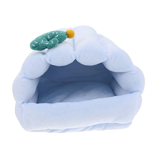 Toyvian 1 Stück Warmes Baumwollnest Hamster Höhlenbett kleines Tierhaus Vlies Plüsch Hamster Meerschweinchen drinnen Haustierbett Hamster hängendes Nest Baumwolle Blue von Toyvian