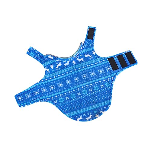 Toyvian 1 Stück Weihnachtsdruckhundmantel Mäntel Kleidung Hundekostüme für große Hunde Cosplay Hundeweihnachtskleid Dekorationen Hundemantel Welpenmantel Tierkostüm Polarfleece Himmelblau von Toyvian