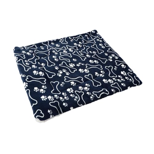 Toyvian 1 Stück Wiederverwendbare Haustiermatte für Katzen Waschbare Dicke Kuschelunterlage für Kalte Wintertage für Hundebetten Käfige Sofas und Autos Blaues Knochenmuster von Toyvian
