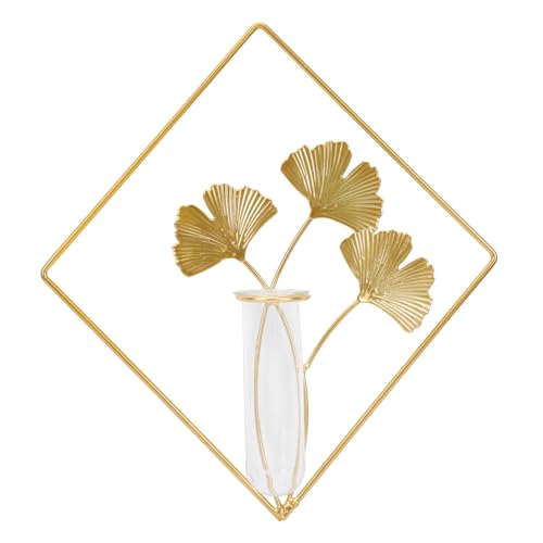 Toyvian 1 Stück hydroponische Vase Golddekoration Rahmenvase Außenvase Wandpflanzer Kernstück büro Dekoration hochzeitsdeko Party Decoration dekorative Vase Heimdekoration Eisen Golden von Toyvian