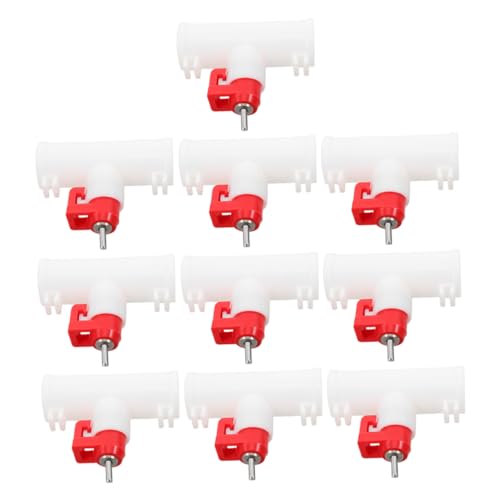 Toyvian 10 Stück Automatische Tränke für Hühner Geflügeltränke aus Metall Kükentränke Hahn füttern Trinkbrunnen für Hühner Automatische Tränke für Nutztiere Taube Tränke Rostfreier Stahl von Toyvian