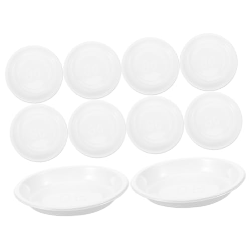 Toyvian 10 Stück Runder Pflanzenteller Untersetzer für Blumentöpfe und Wiederverwendbar zur Bodenreinigung und Pflege von Bonsai und Sukkulenten von Toyvian