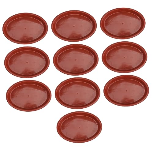 Toyvian 10 Stück Teiliges Blumentopf Untersetzer Ovaler Pflanzentopf Untersetzer Rot wasserdichte Blumenkübel Unterlagen für Balkon und Garten für Bonsai und Pflanzenpflege von Toyvian