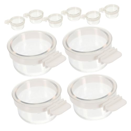Toyvian 10 Stück Vogel Geteilte Food -Box Sittichfutter Blauer Hase Hühnerfutterbecher Pirol-futterspender Für Draußen Ententränke, Kein Durcheinander Papageienfütterung Acryl Transparent von Toyvian