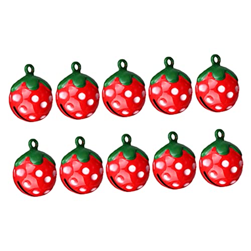 Toyvian 10Stücke Teiliges Erdbeerglocken für Haustiere Verstellbare Hundeglocken Anhänger für für DIY Stilvolles Design Erdbeerrot von Toyvian