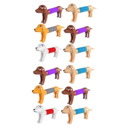 Toyvian 12 STK Stressabbauendes Hundespielzeug Spielzeuge Lustiges Stretch-Spielzeug Pop Tube Tierspielzeug Gastgeschenke Dehnbares Spielzeug Druckspielzeug Karikatur Kordelzug Plastik von Toyvian