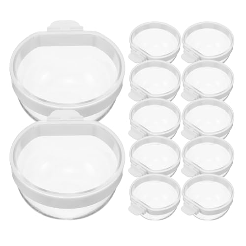 Toyvian 12 Stück Papageien-Futternäpfe, Vogelfutternapf, Papageien-Futterspender, Wasserkäfig-Schalen mit Klemmhalter für Nymphensittiche, Conures, Wellensittiche, Sittiche, Aras, transparent, S von Toyvian