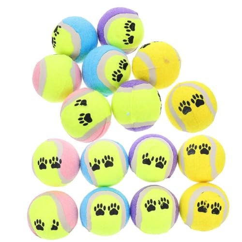Toyvian 16 Stück Teiliges Hundespielzeug Robuste Gummibälle Bissfeste Tennisbälle Leicht und für Training und Drinnen und Draußen Geeignet für Welpen und Ausgewachsene Zufällige Farbe von Toyvian